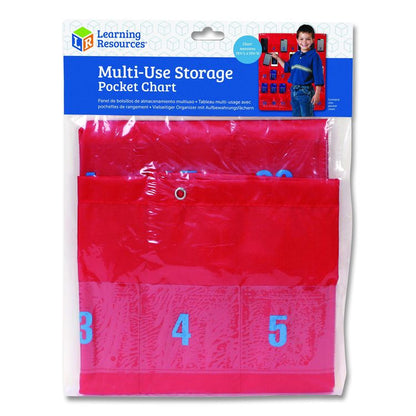 Multi-Use Storage Pocket Chart, 35 Pockets, 13 x 18, Red