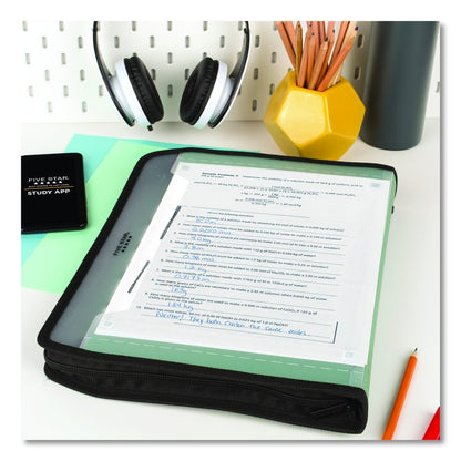 Expanding File, 7.5" Expansion, 7 Sections, Zipper Closure, Letter Size, Randomly Assorted Colors