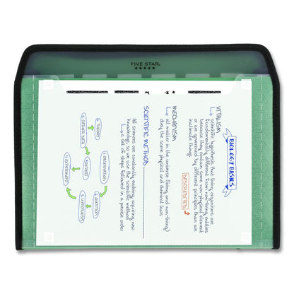 Expanding File, 7.5" Expansion, 7 Sections, Zipper Closure, Letter Size, Randomly Assorted Colors