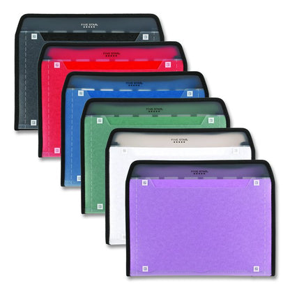 Expanding File, 7.5" Expansion, 7 Sections, Zipper Closure, Letter Size, Randomly Assorted Colors