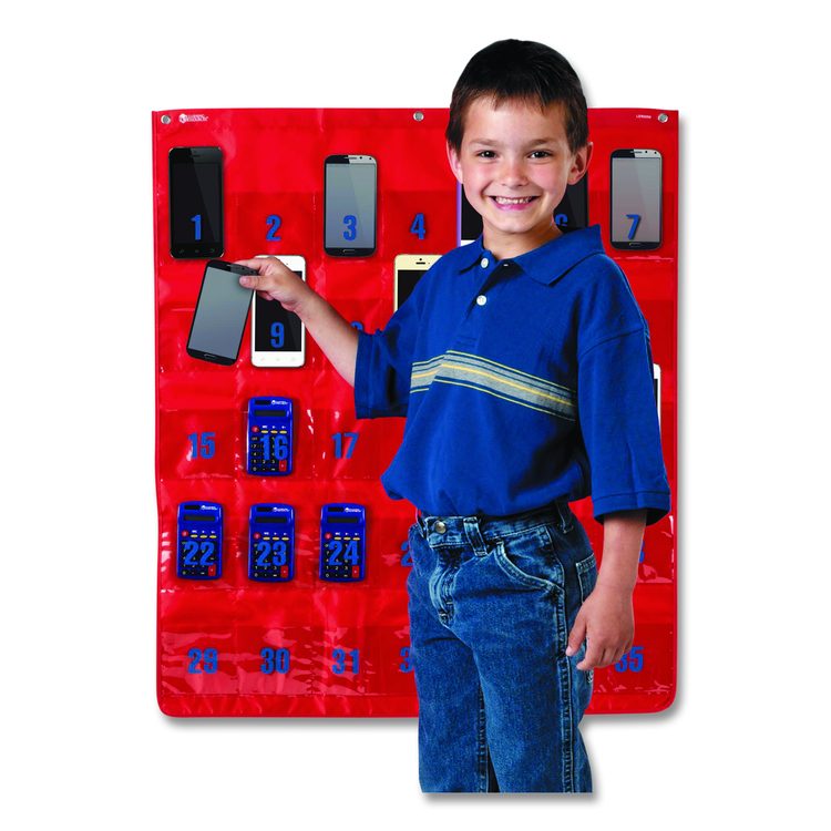 Multi-Use Storage Pocket Chart, 35 Pockets, 13 x 18, Red