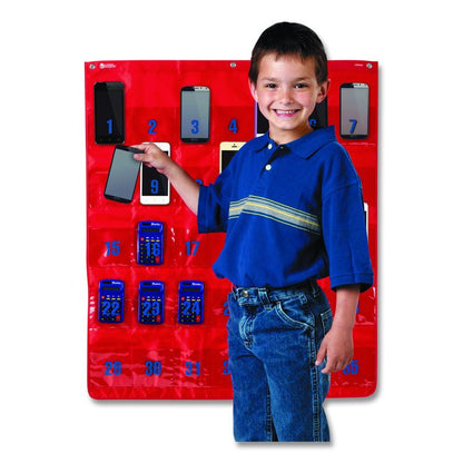 Multi-Use Storage Pocket Chart, 35 Pockets, 13 x 18, Red