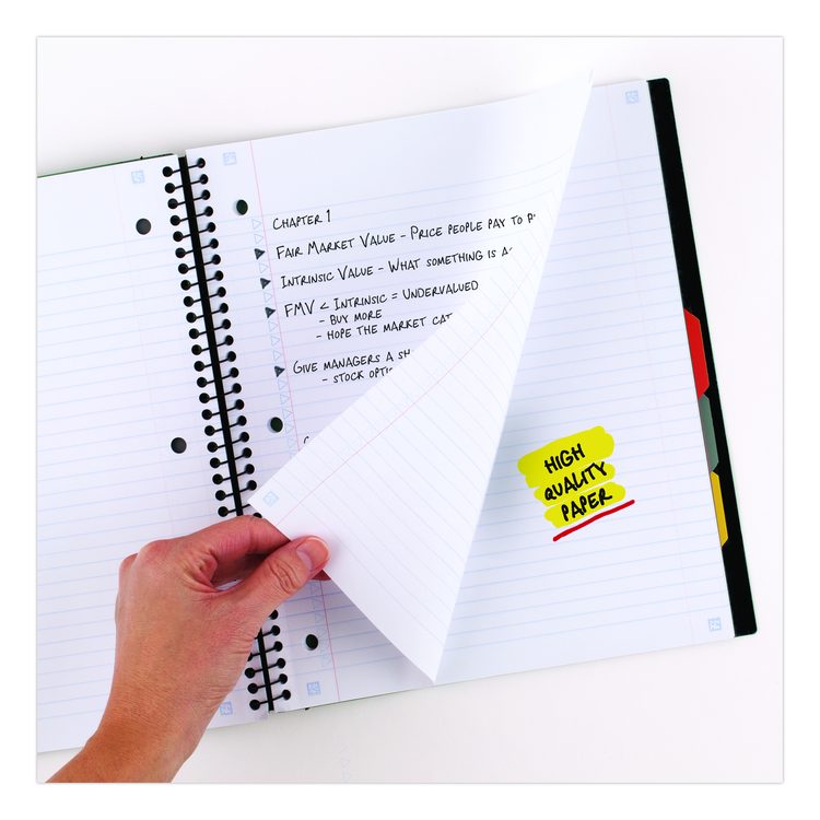 Advance Wirebound Notebook, 5-Subject, Medium/College Rule, Randomly Assorted Cover Color, (200) 11 x 8.5 Sheets