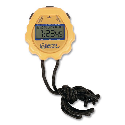 Big Digit Stopwatch, Accurate to 1/100 Second, Yellow, Black Lanyard