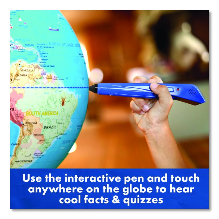 Geosafari Jr. Talking Globe, 12" dia, Semi-Meridian Mount, Blue Base