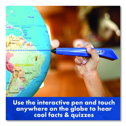 Geosafari Jr. Talking Globe, 12" dia, Semi-Meridian Mount, Blue Base