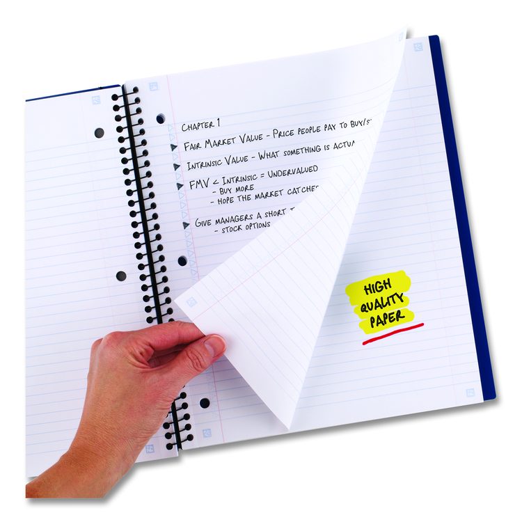 Advance Wirebound Notebook, 3-Subject, Medium/College Rule, Randomly Assorted Cover Color, (150) 11 x 8.5 Sheets