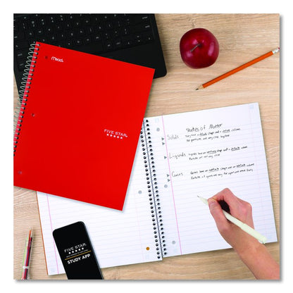 Wirebound Notebook, 1-Subject, Wide/Legal Rule, Assorted Cover Colors, (100) 10.5 x 8 Sheets, 6/Pack