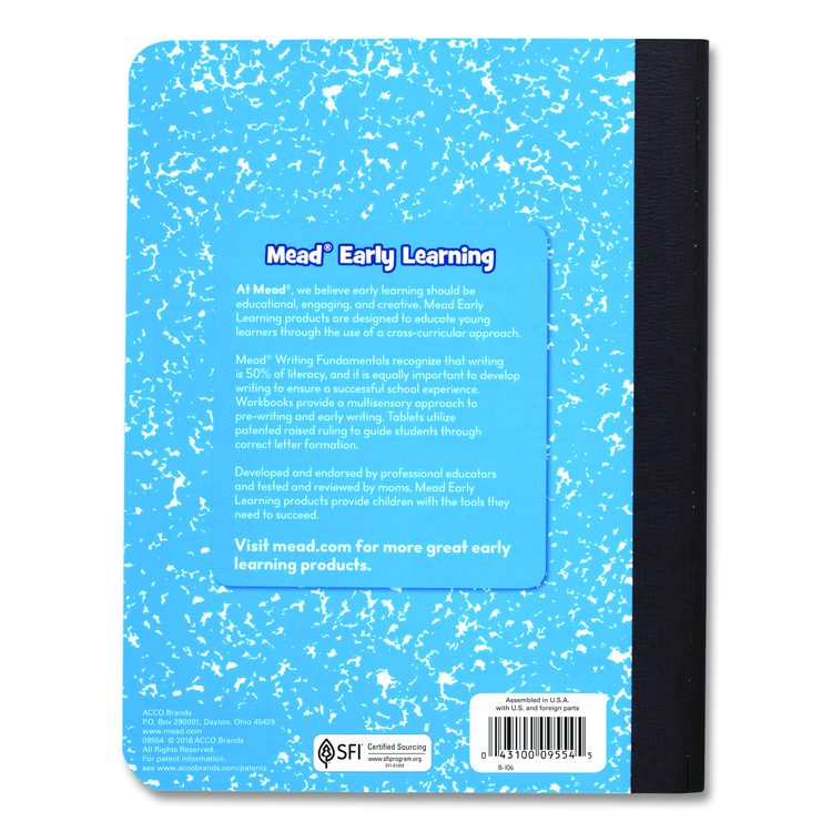 Primary Journal Half Page Ruled, Blue Marble Cover, Primary Rule, (100) 9.75 x 7.5 Sheets