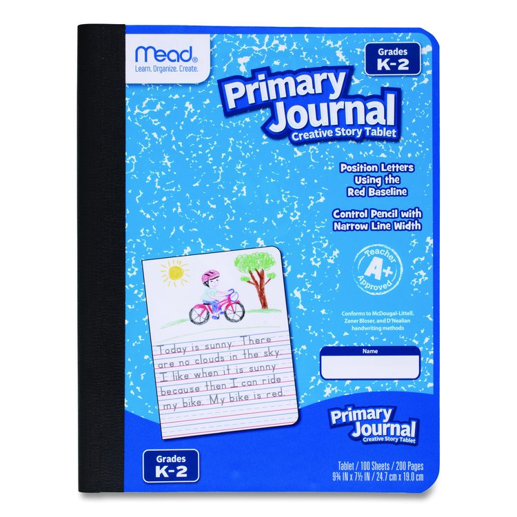 Primary Journal Half Page Ruled, Blue Marble Cover, Primary Rule, (100) 9.75 x 7.5 Sheets