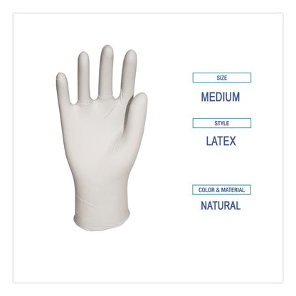 General-Purpose Latex Gloves, Powder-Free, Medium, 4.4 mil Thick, 12" Long, Natural, 100/Box