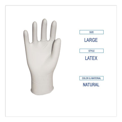 General-Purpose Latex Gloves, Powder-Free, Large, 4.4 mil Thick, 9.5" Long, Natural, 100/Box, 10 Boxes/Carton