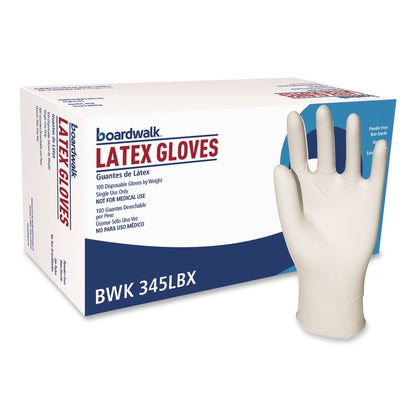 General-Purpose Latex Gloves, Powder-Free, Large, 4.4 mil Thick, 9.5" Long, Natural, 100/Box, 10 Boxes/Carton