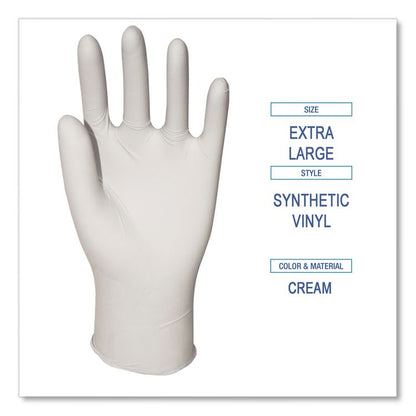 Powder-Free Synthetic Vinyl Gloves, X-Large, 4 mil Thick, 9.5" Long, Cream, 100/Box