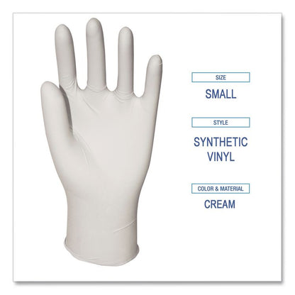 Powder-Free Synthetic Vinyl Gloves, Small, 4 mil Thick, 9.5" Long, Cream, 100/Box, 10 Boxes/Carton