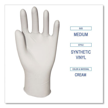 Powder-Free Synthetic Vinyl Gloves, Medium, 4 mil Thick, 9.5" Long, Cream, 100/Box, 10 Boxes/Carton