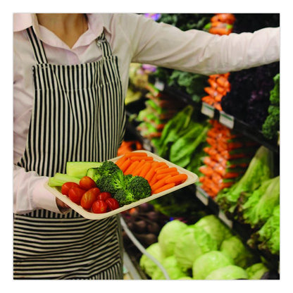 Laminated Fiber Meat and Produce Trays, PLA Lined, PFAS Free, 8.2 x 5.7 x 0.7, Natural, Paper, 500/Carton