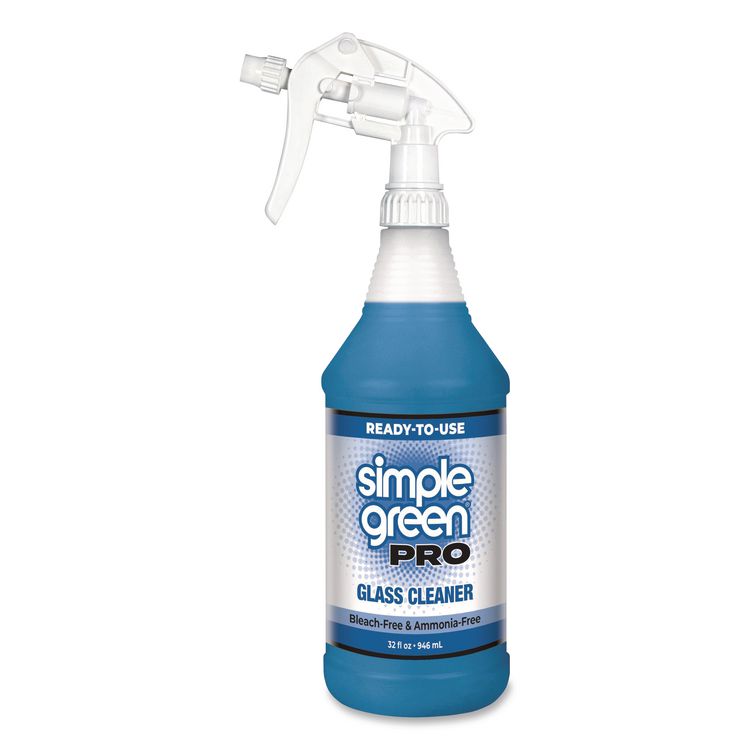 Pro Glass Cleaner Ready-To-Use, 32 oz Spray Bottle, 12/Carton