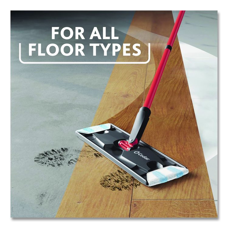 H2prO Flat Mop Head Replacement, 9.25 x 4.38, Blue/White, 2/Pack