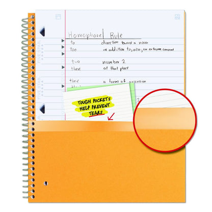 Wirebound Notebook, 1-Subject, Wide/Legal Rule, Randomly Assorted Cover Color, (100) 10.5 x 9.18 Sheets
