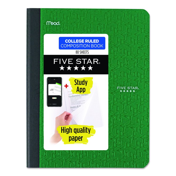 Composition Book, Medium/College Rule, Randomly Assorted Cover Color, (80) 9.75 x 7.5 Sheets