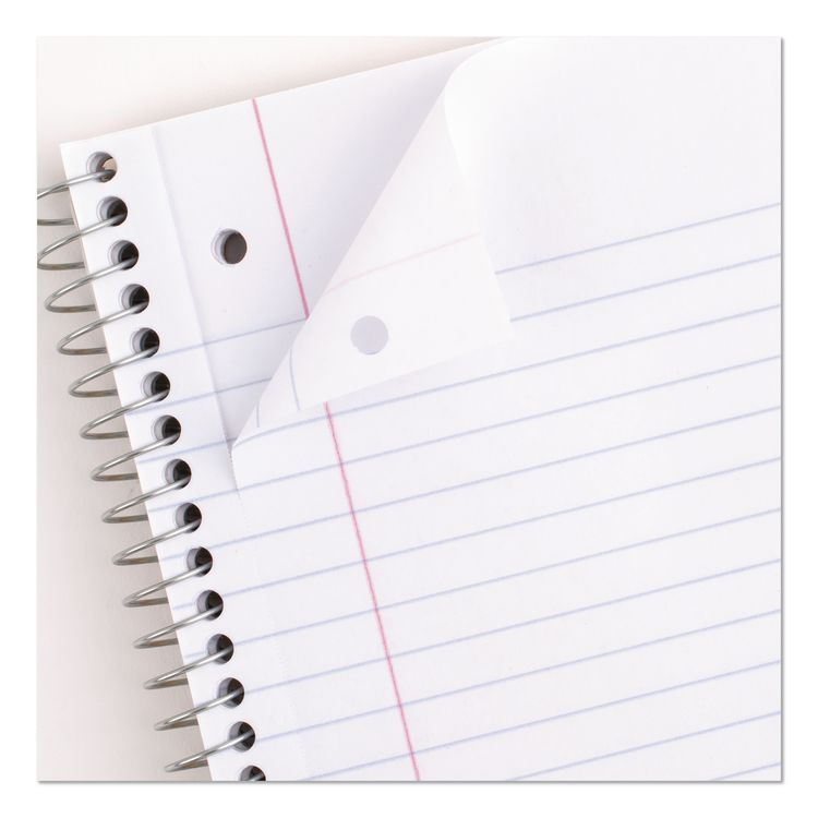 Spiral Notebook, 1-Subject, Wide/Legal Rule, Assorted Cover Colors, (70) 10.5 x 8 Sheets, 6/Pack