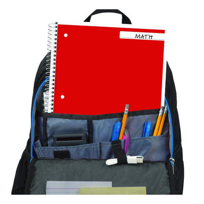 Spiral Notebook, 1-Subject, Wide/Legal Rule, Assorted Cover Colors, (70) 10.5 x 8 Sheets, 6/Pack