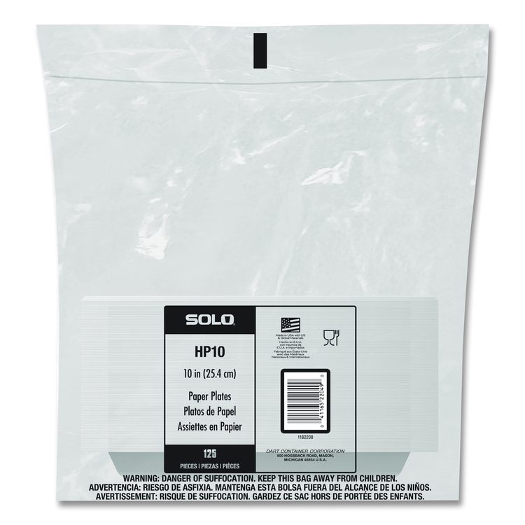 Compostable Paper Dinnerware, ProPlanet Seal, Plate, 10" dia, White, 500/Carton