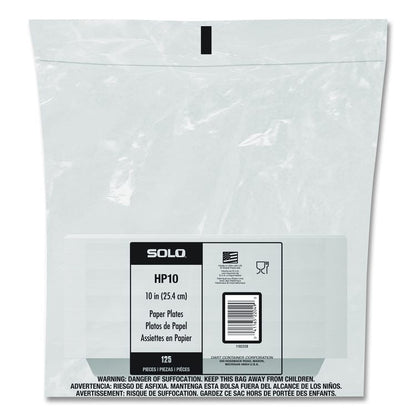 Compostable Paper Dinnerware, ProPlanet Seal, Plate, 10" dia, White, 500/Carton