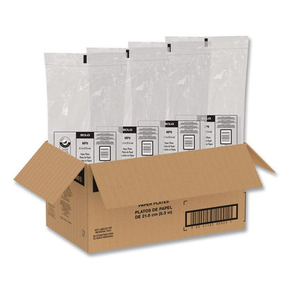 Compostable Paper Dinnerware, ProPlanet Seal, Plate, 8.5" dia, White, 500/Carton