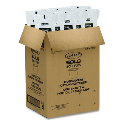 Portion Containers, 2.5 oz, Plastic, Translucent, 2,500/Carton