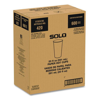 Recycled Content PCF Paper Hot Cups, ProPlanet Seal, 20 oz, White/Blue, 600/Carton