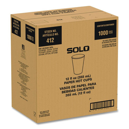 Recycled Content PCF Paper Hot Cups, ProPlanet Seal, 12 oz, White/Blue, 1,000/Carton