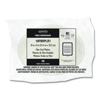 Compostable Molded Fiber Dinnerware, ProPlanet Seal, Platter, 10" Diameter, Natural, 500/Carton