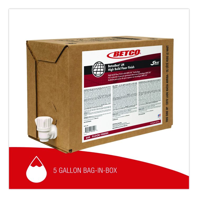 BetcoBest LM Floor Finish with SRT, 5 gal Bag-in-Box