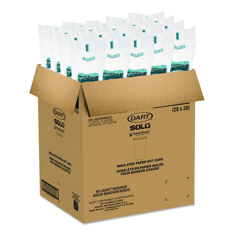 Thermoguard Insulated Paper Hot Cups, 16 oz, White Sustainable Forest Design, 600/Carton