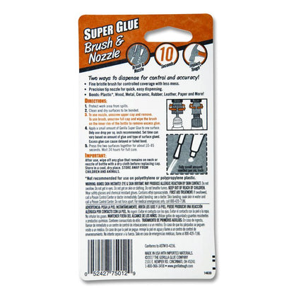 Super Glue with Brush and Nozzle Applicators, 0.35 oz, Dries Clear