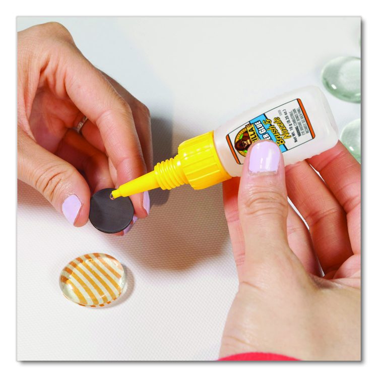 Super Glue with Brush and Nozzle Applicators, 0.35 oz, Dries Clear
