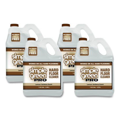 Pro Hard Floor Cleaner, Lemon Verbena Scent, 1 gal Bottle, 4/Carton