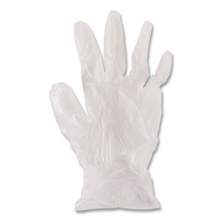Exam Vinyl Gloves, Powder-Free, Small, 3.6 mil Thick, 9.5" Long, Clear, 100/Box, 10 Boxes/Carton