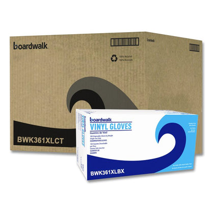 Exam Vinyl Gloves, Powder-Free, X-Large, 3.6 mil Thick, 9.5" Long, Clear, 100/Box, 10 Boxes/Carton