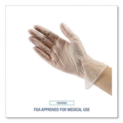 General Purpose Vinyl Gloves, Powder-Free, Large, 2.6 mil Thick, 9.5" Long, Clear, 100/Box, 10 Boxes/Carton