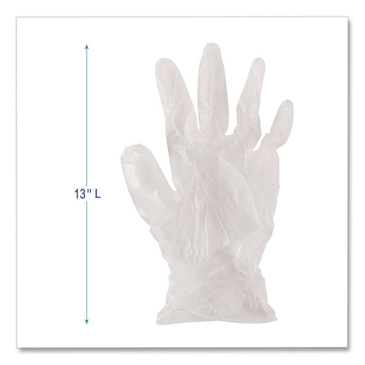 General Purpose Vinyl Gloves, Powder-Free, Medium, 2.6 mil Thick, 9.5" Long, Clear, 100/Box, 10 Boxes/Carton