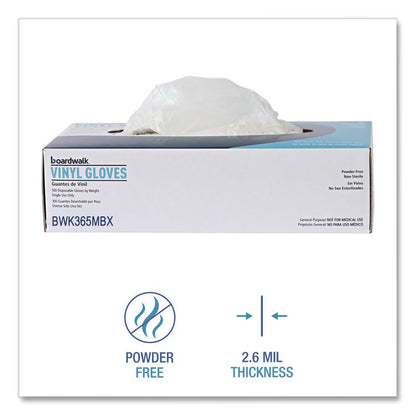 General Purpose Vinyl Gloves, Powder-Free, Medium, 2.6 mil Thick, 9.5" Long, Clear, 100/Box, 10 Boxes/Carton