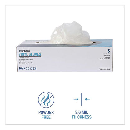 Exam Vinyl Gloves, Powder-Free, Large, 3.6 mil Thick, 9.5" Long, Clear, 100/Box