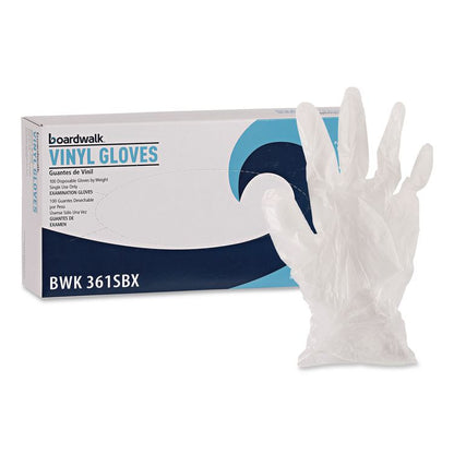 Exam Vinyl Gloves, Powder-Free, Large, 3.6 mil Thick, 9.5" Long, Clear, 100/Box, 10 Boxes/Carton