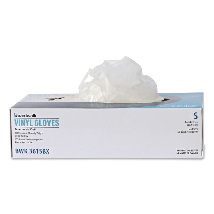 Exam Vinyl Gloves, Powder-Free, Large, 3.6 mil Thick, 9.5" Long, Clear, 100/Box, 10 Boxes/Carton