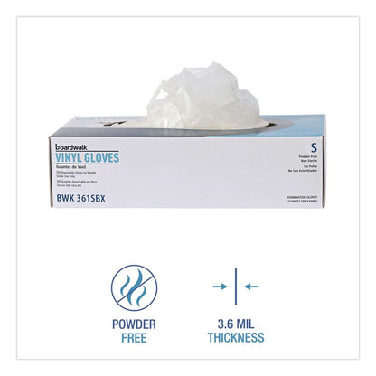 Exam Vinyl Gloves, Powder-Free, Large, 3.6 mil Thick, 9.5" Long, Clear, 100/Box, 10 Boxes/Carton