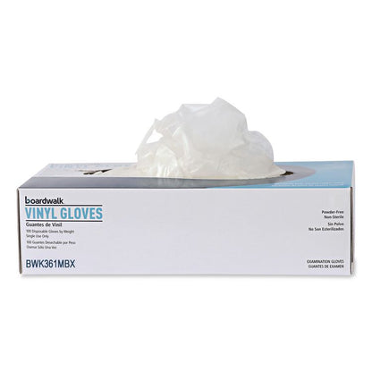 Exam Vinyl Gloves, Powder-Free, Medium, 3.6 mil Thick, 9.5" Long, Clear, 100/Box