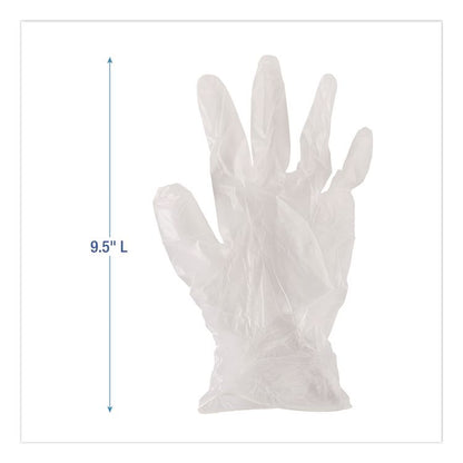 Exam Vinyl Gloves, Powder-Free, Medium, 3.6 mil Thick, 9.5" Long, Clear, 100/Box